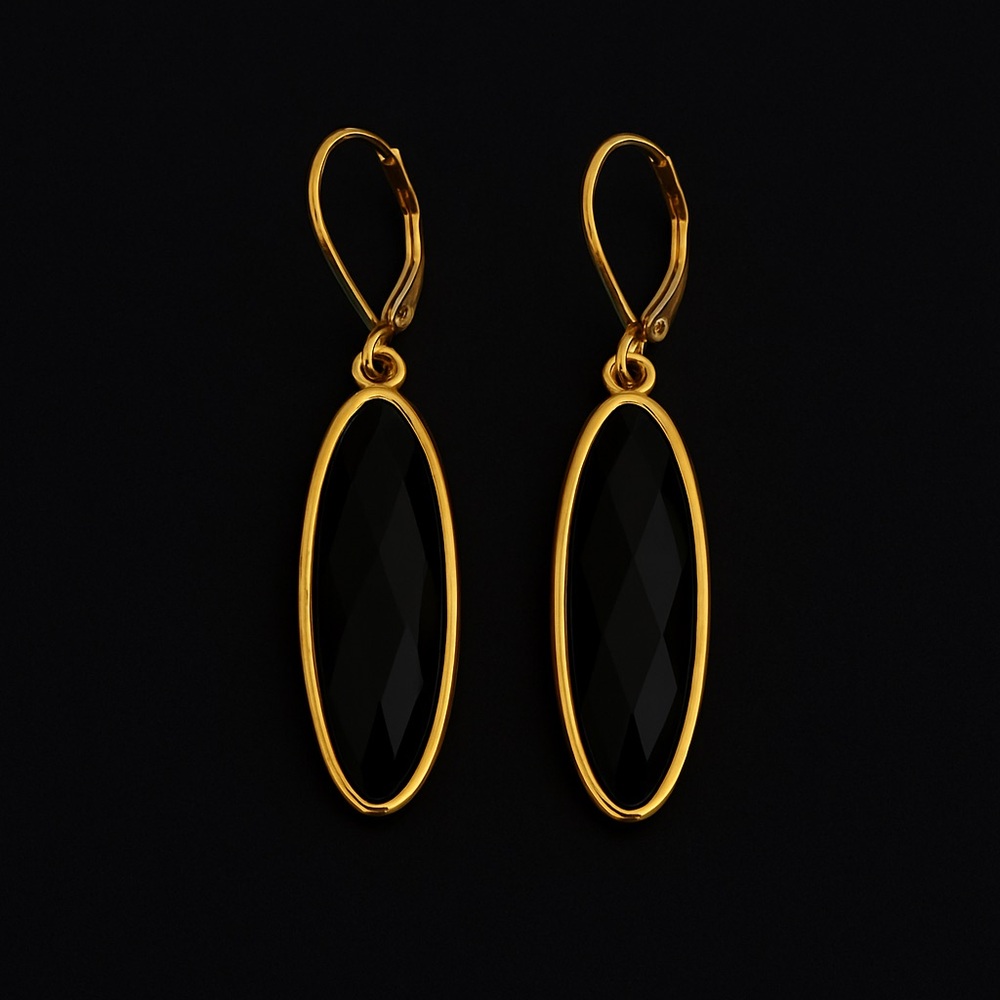 Joan Rivers Gold and Black Hoop Earrings